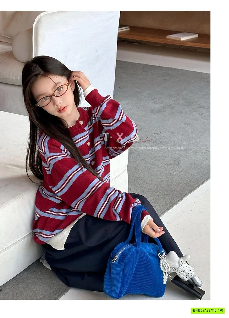 CARDIGAN KẺ PHỐI MÀU XANH ĐỎ