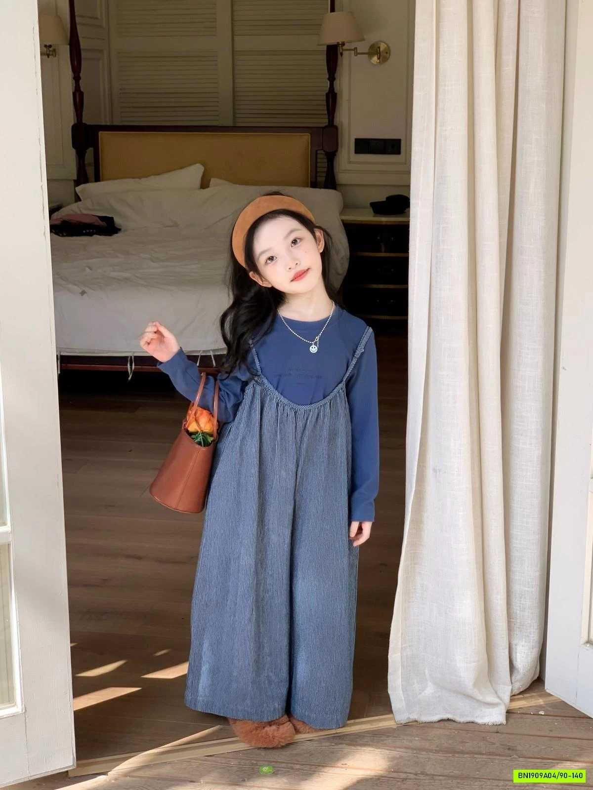 SÉT QUẦN YẾM ỐNG RỘNG QUAI MẢNH XANH