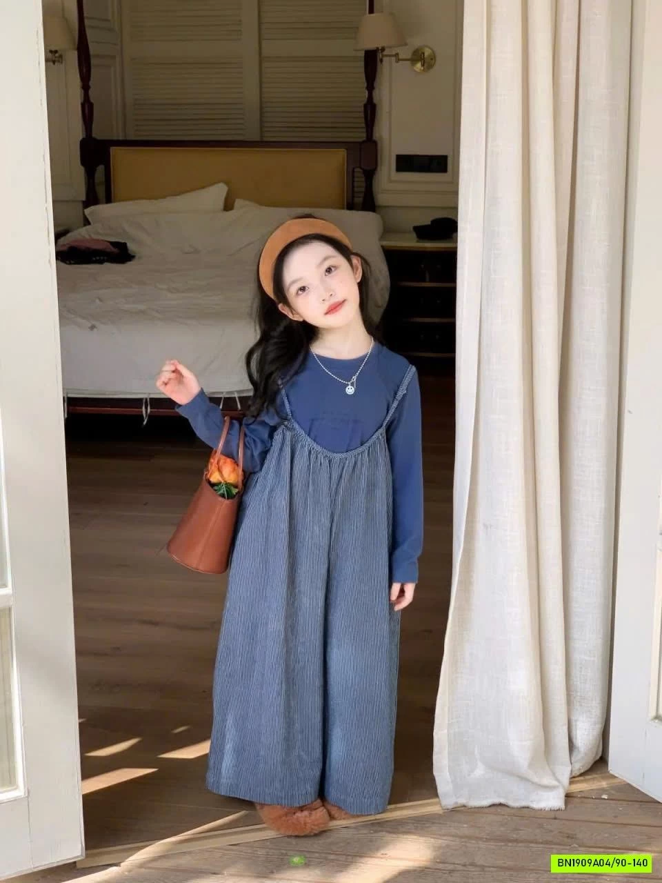 SÉT QUẦN YẾM ỐNG RỘNG QUAI MẢNH XANH