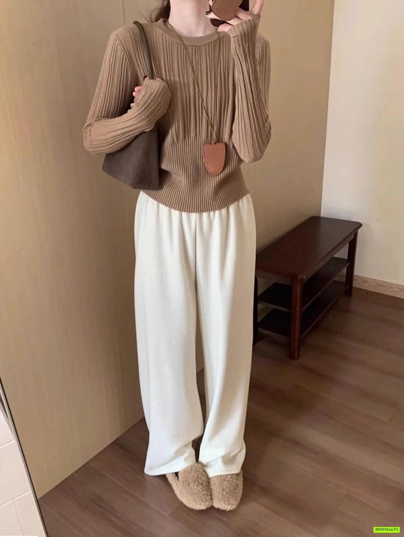 ÁO LEN DỆT KIM CỔ TRÒN ÔM EO