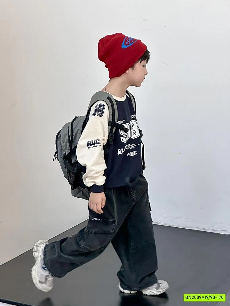 ÁO NỈ PHỐI MÀU TAY SỐ 98 25G075 AMBB