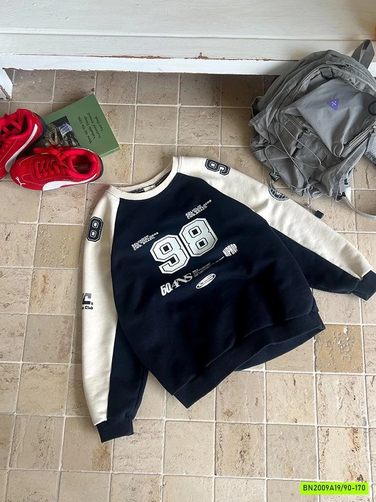 ÁO NỈ PHỐI MÀU TAY SỐ 98 25G075 AMBB