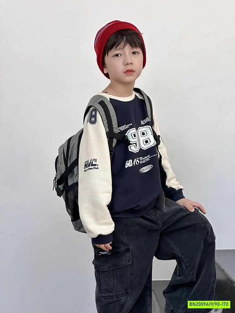 ÁO NỈ PHỐI MÀU TAY SỐ 98 25G075 AMBB