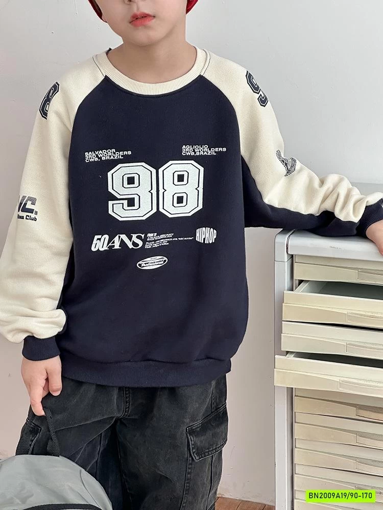 ÁO NỈ PHỐI MÀU TAY SỐ 98 25G075 AMBB