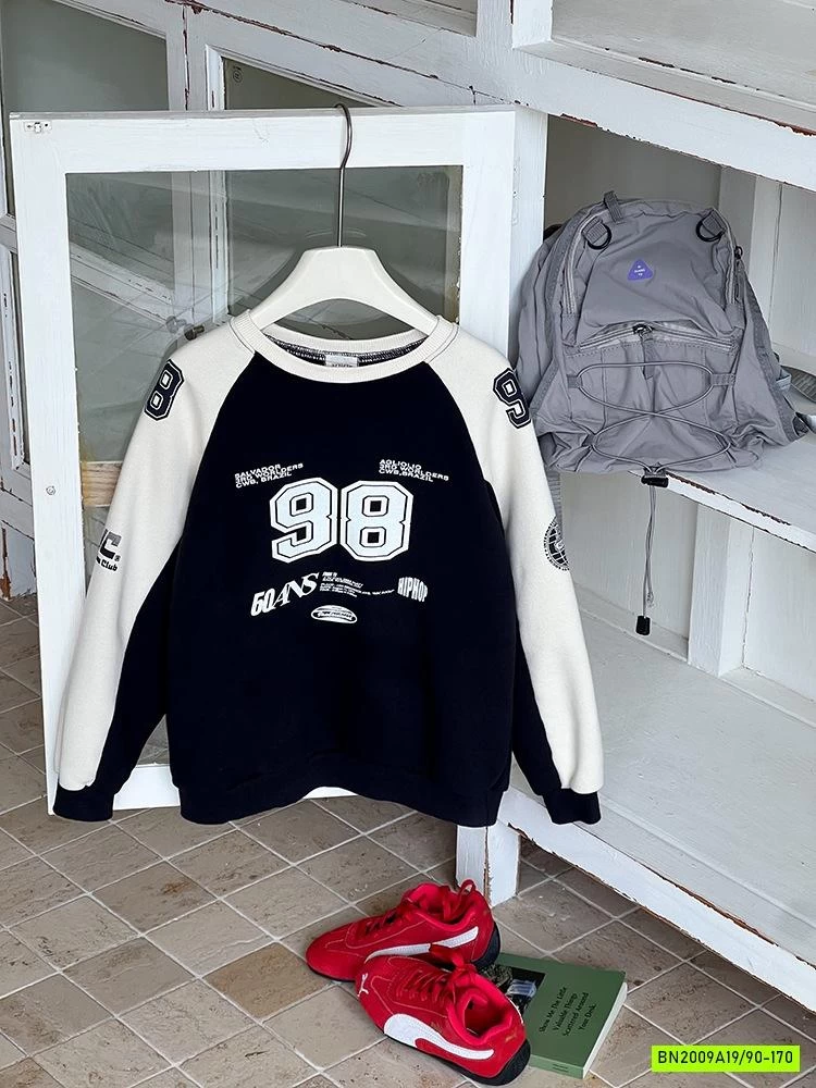 ÁO NỈ PHỐI MÀU TAY SỐ 98 25G075 AMBB