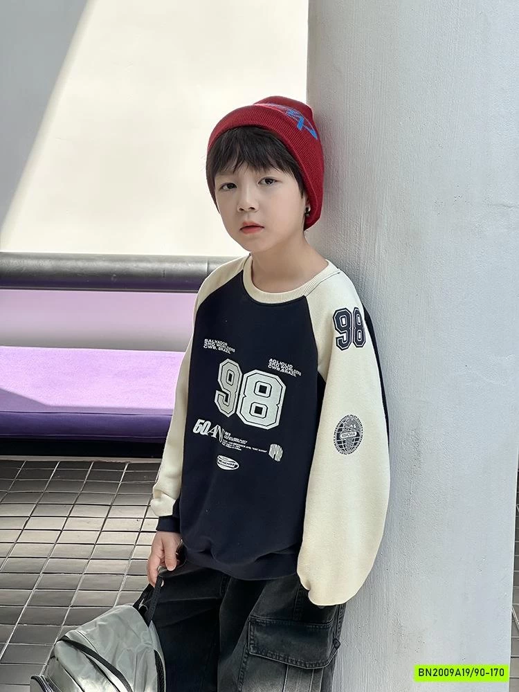 ÁO NỈ PHỐI MÀU TAY SỐ 98 25G075 AMBB