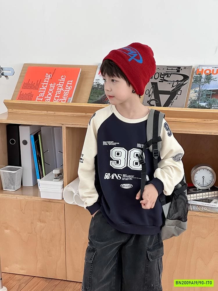 ÁO NỈ PHỐI MÀU TAY SỐ 98 25G075 AMBB