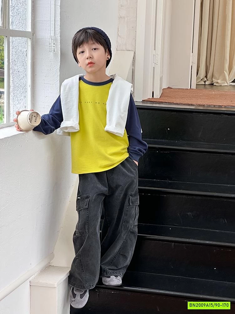 ÁO THUN PHỐI MÀU TAY 25G071 AMBB