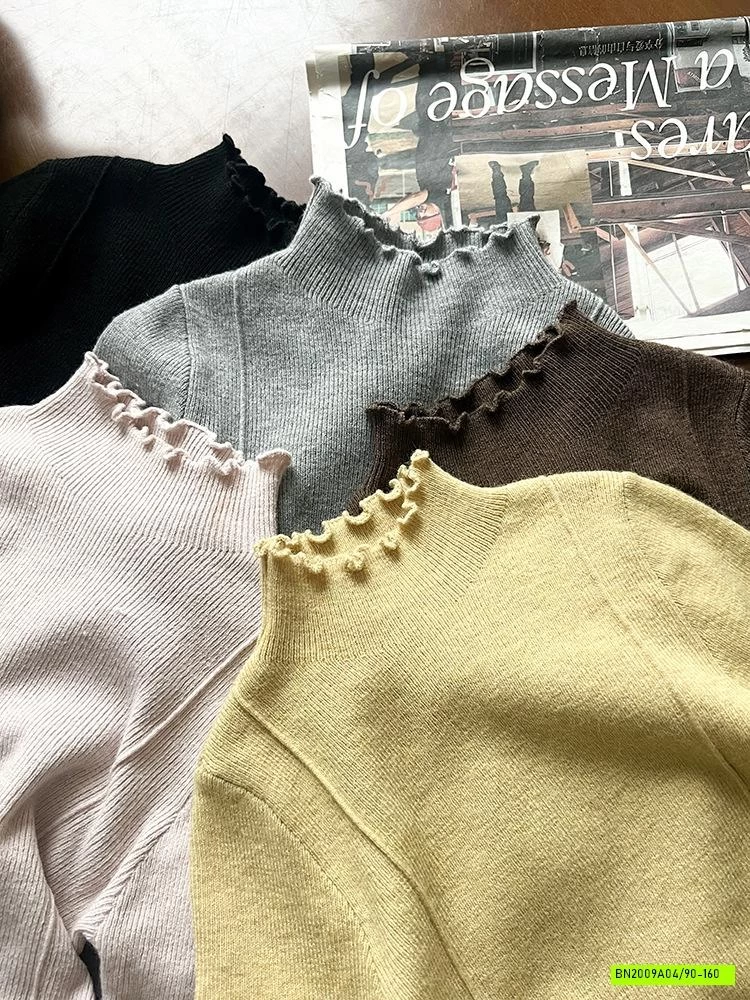 ÁO LEN CỔ VIỀN BÈO 25G092 AMBB