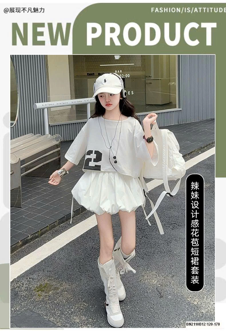 SÉT ÁO CROPTOP TAY LỠ MIX QUẦN BÍ TRẮNG