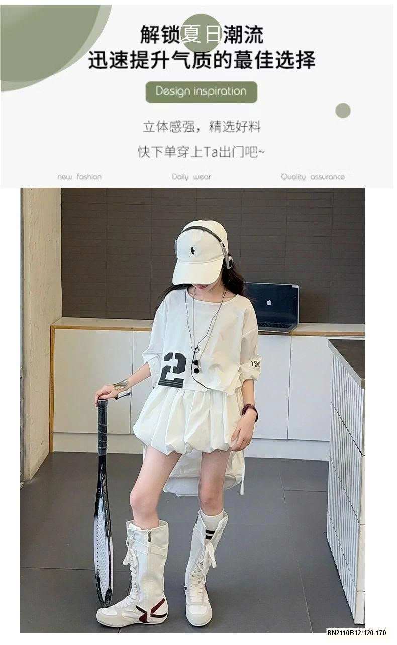 SÉT ÁO CROPTOP TAY LỠ MIX QUẦN BÍ TRẮNG