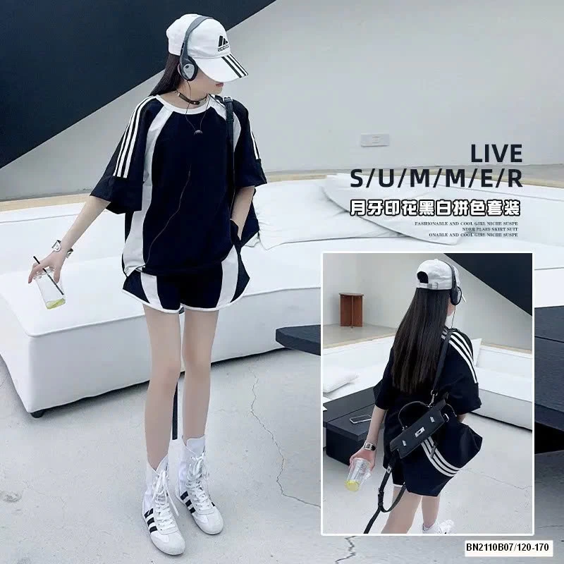 SÉT THỂ THAO SỌC TAY MÙA HÈ BÉ GÁI