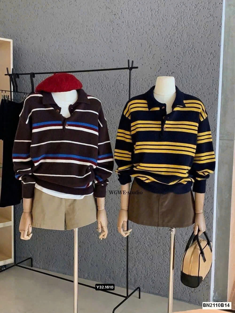 ÁO POLO LEN KẺ W7621