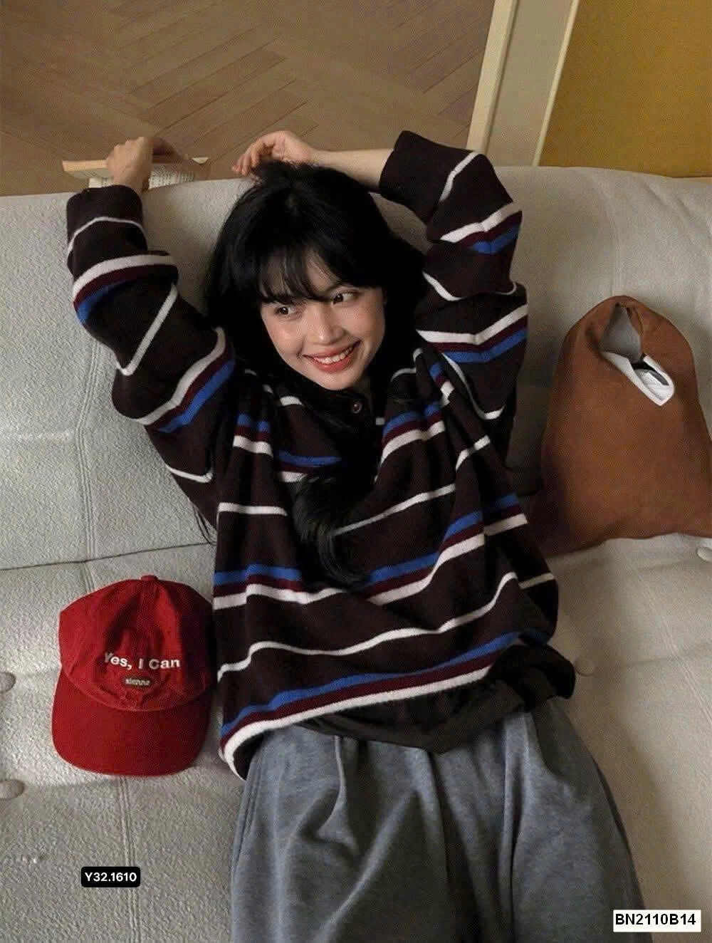 ÁO POLO LEN KẺ W7621