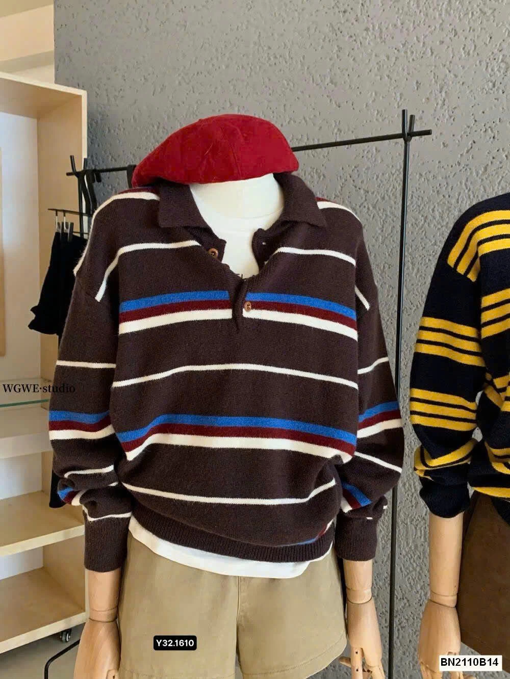 ÁO POLO LEN KẺ W7621