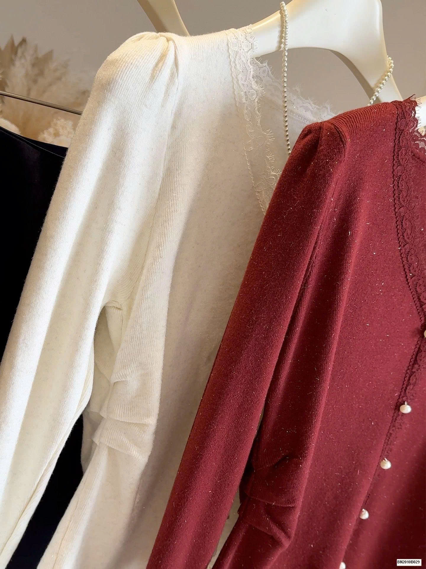 ÁO LEN NHÀ ANNA VIỀN PHỐI REN