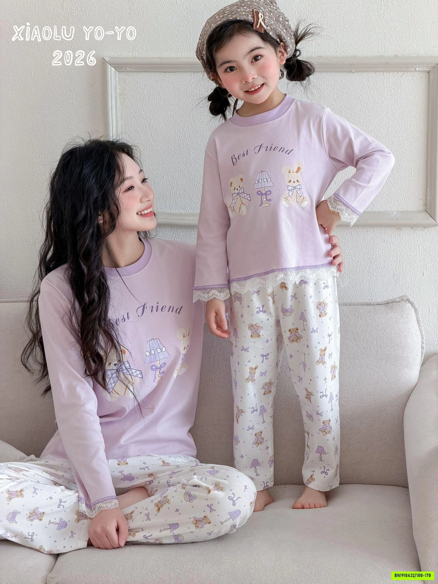 BỘ COTTON VIỀN REN MẸ BÉ