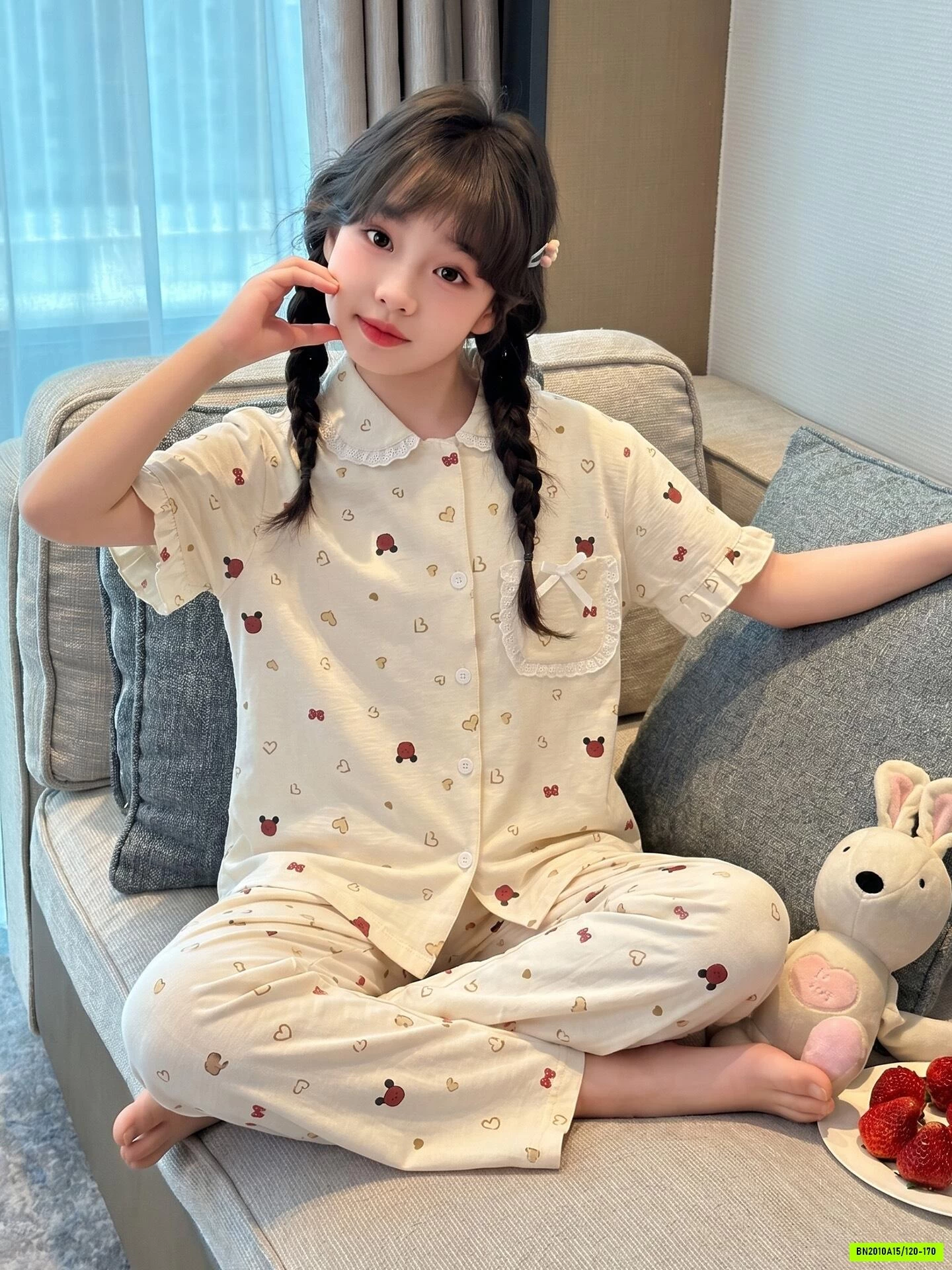 PIZAMA BÉ GÁI 3 CHI TIẾT SZ ĐẠI
