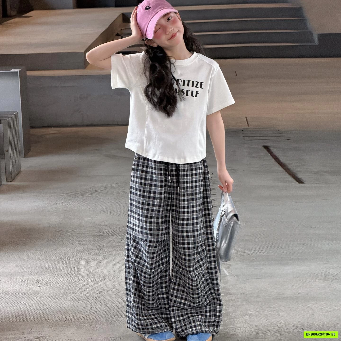 SÉT CROPTOP MIX QUẦN SUÔNG CARO SZ ĐẠI