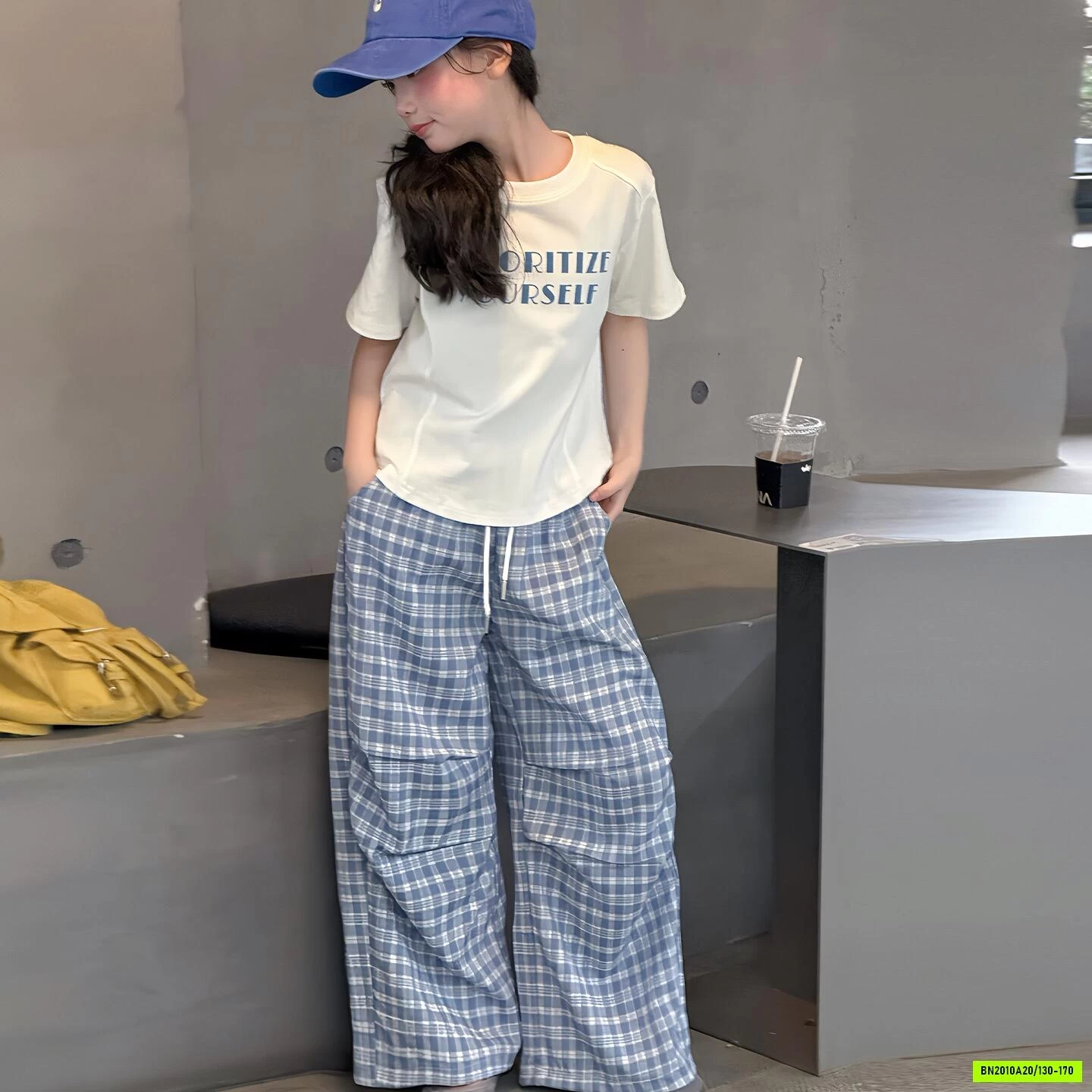 SÉT CROPTOP MIX QUẦN SUÔNG CARO SZ ĐẠI
