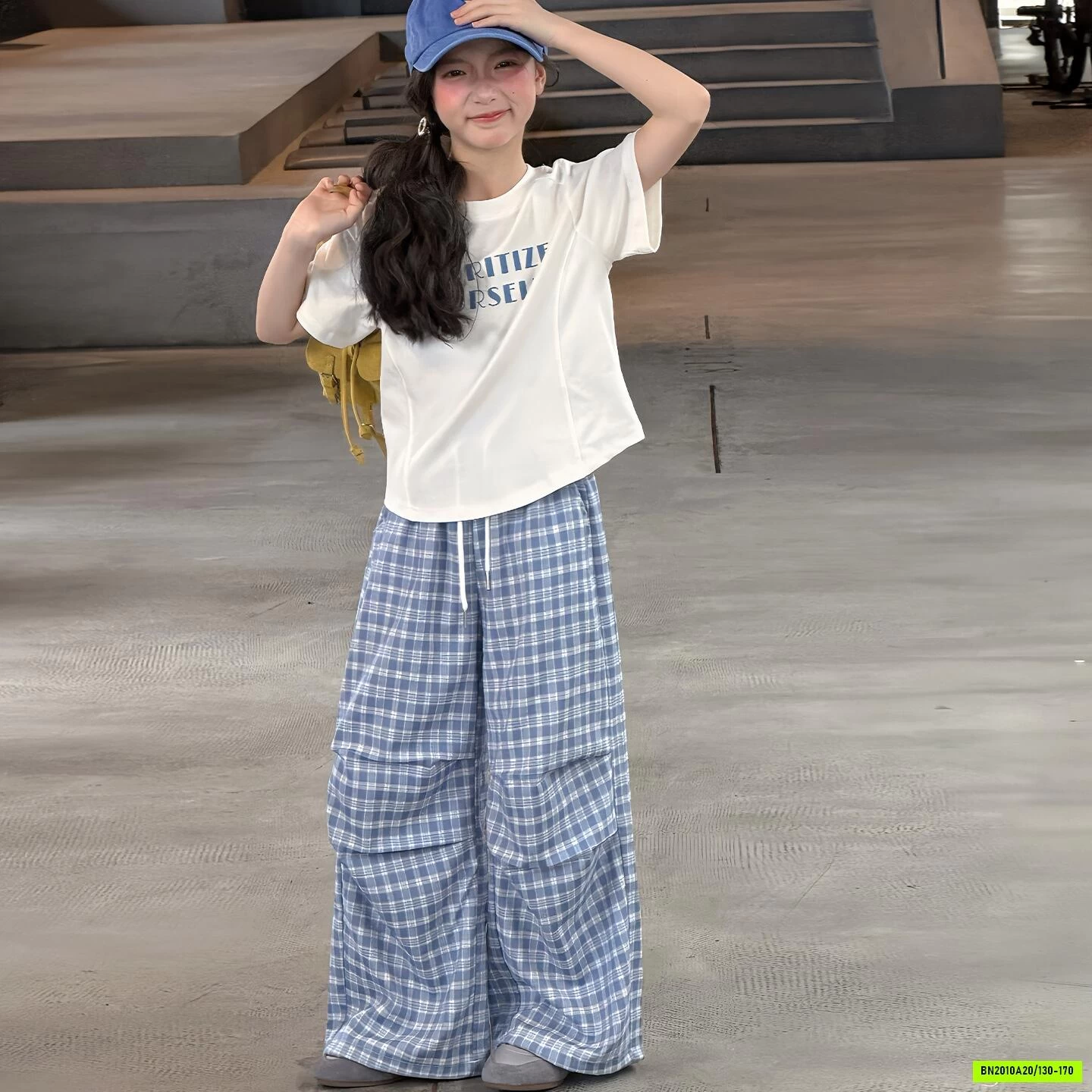 SÉT CROPTOP MIX QUẦN SUÔNG CARO SZ ĐẠI