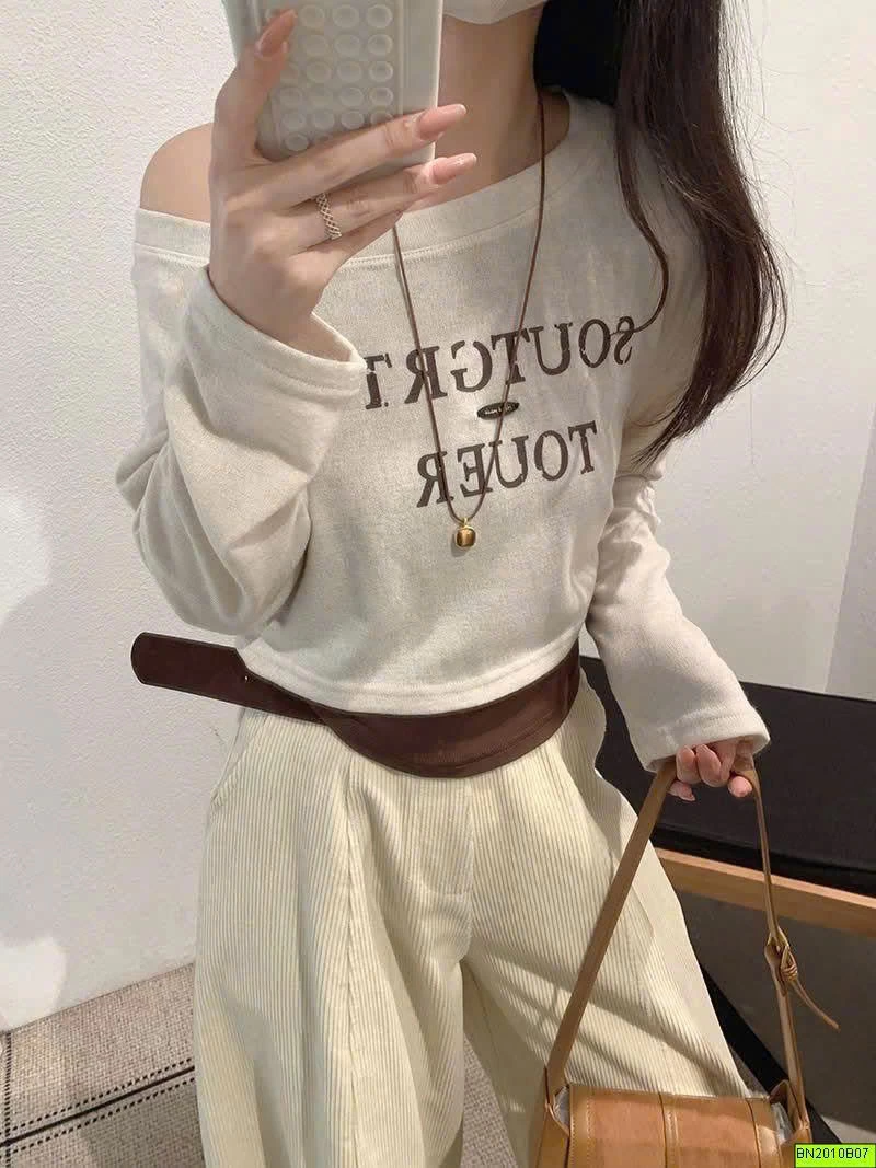 ÁO CROPTOP LỆCH VAI 2 LỚP KEKEZOON