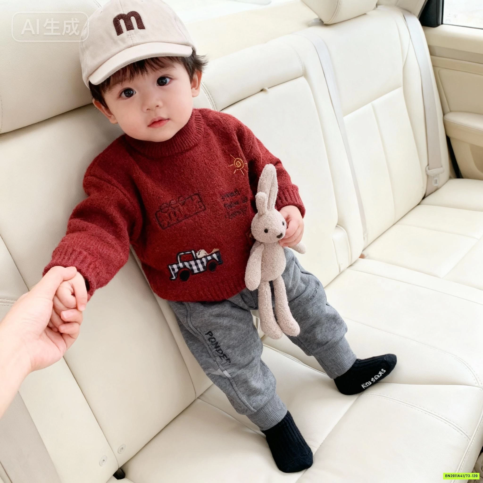 ÁO LEN ĐỎ THÊU HÌNH SZ NHÍ