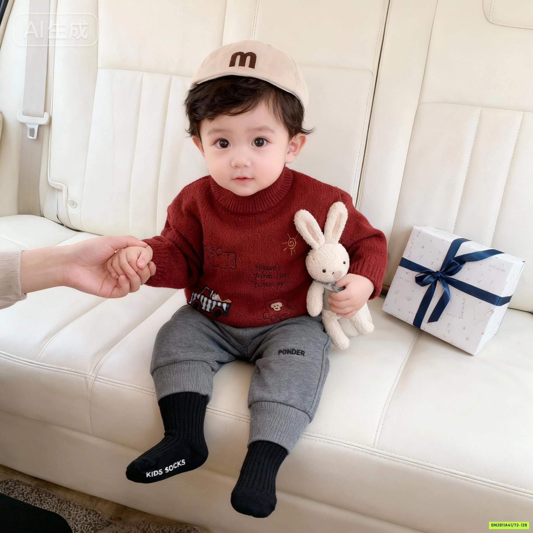 ÁO LEN ĐỎ THÊU HÌNH SZ NHÍ