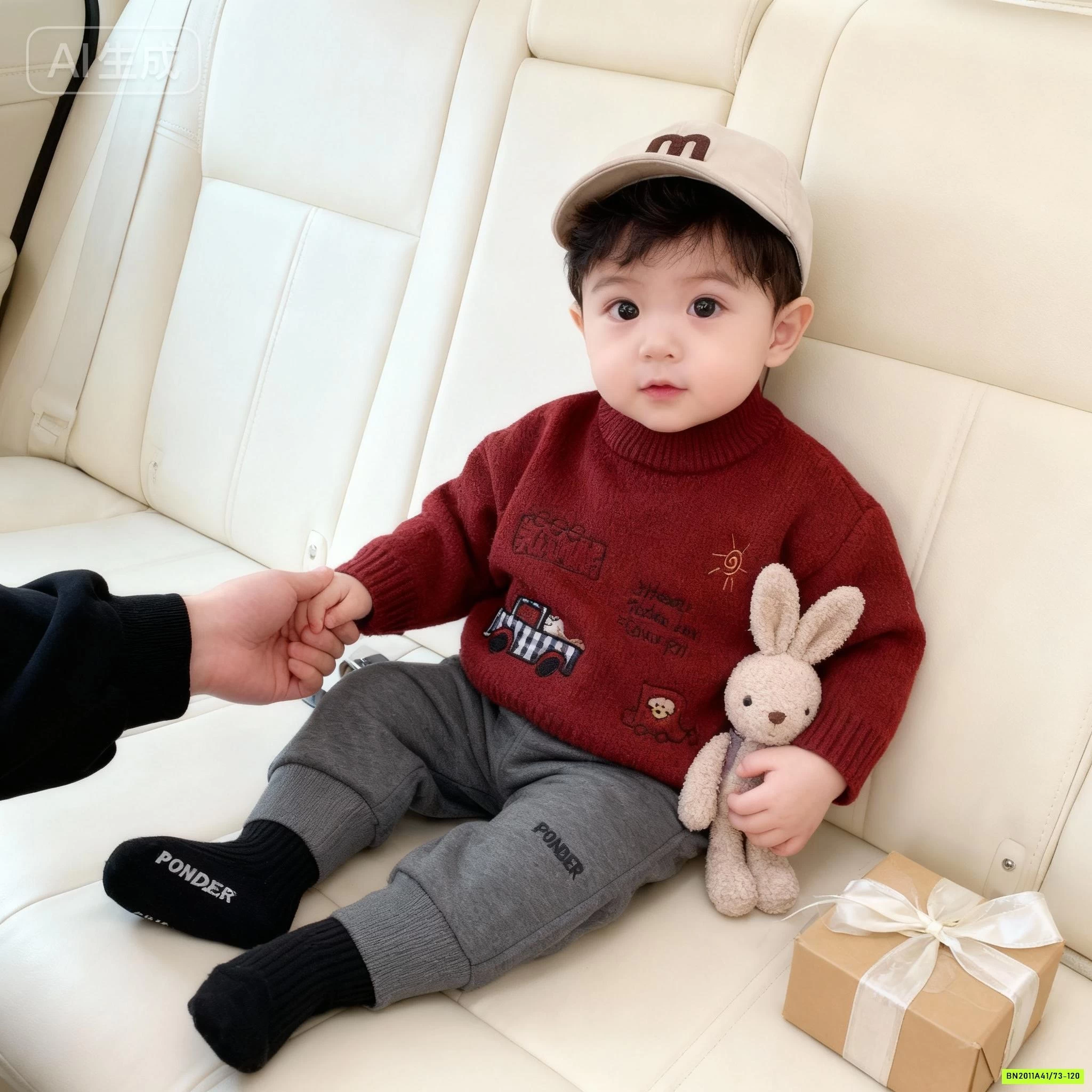 ÁO LEN ĐỎ THÊU HÌNH SZ NHÍ