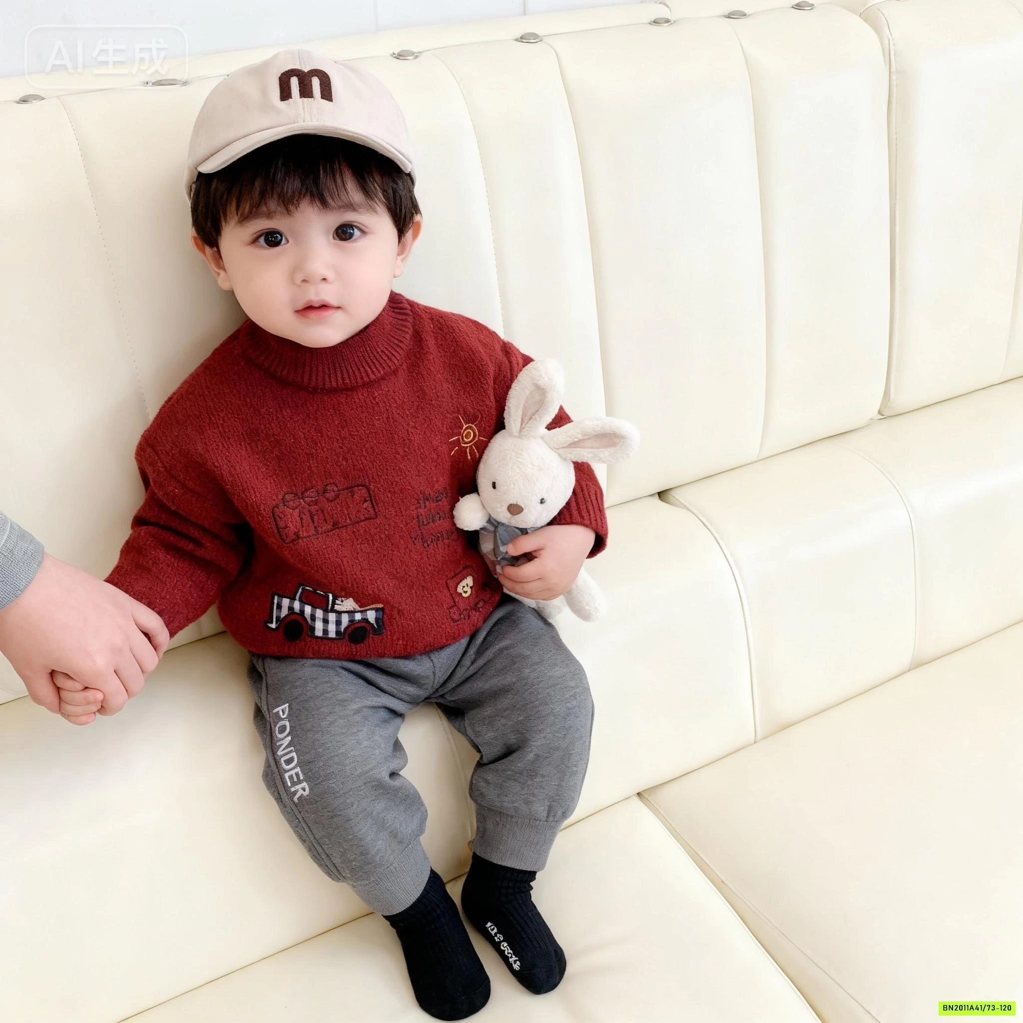 ÁO LEN ĐỎ THÊU HÌNH SZ NHÍ