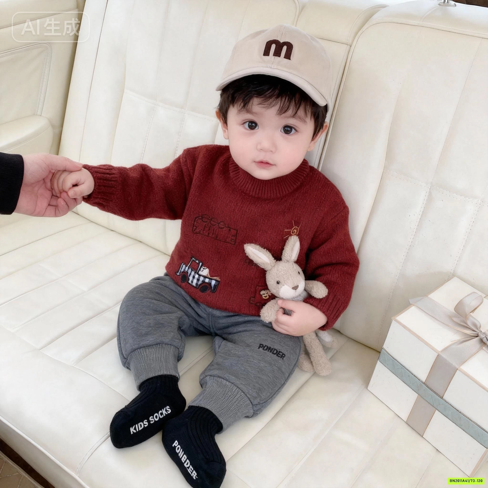 ÁO LEN ĐỎ THÊU HÌNH SZ NHÍ