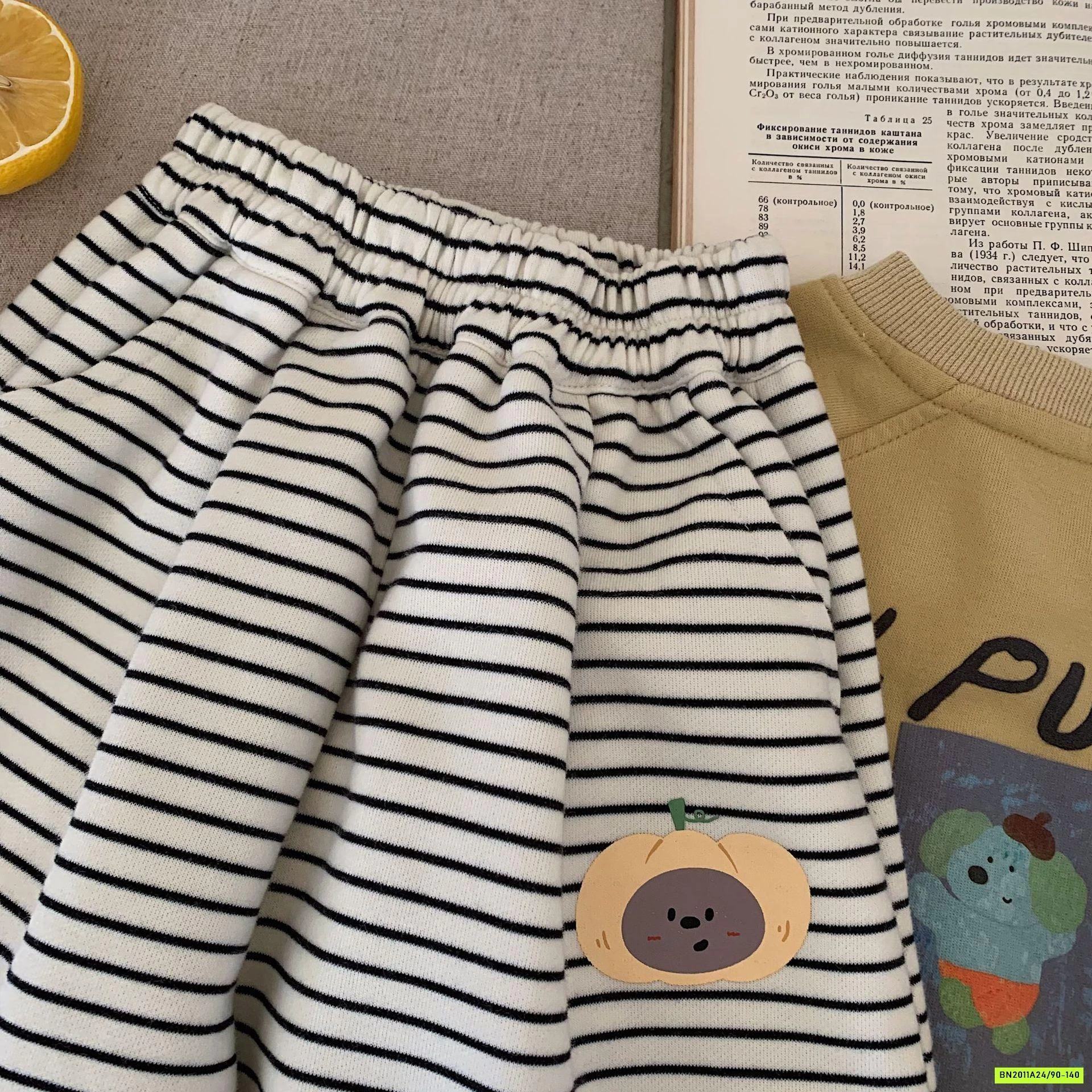 QUẦN BOM NỈ KẺ NGANG