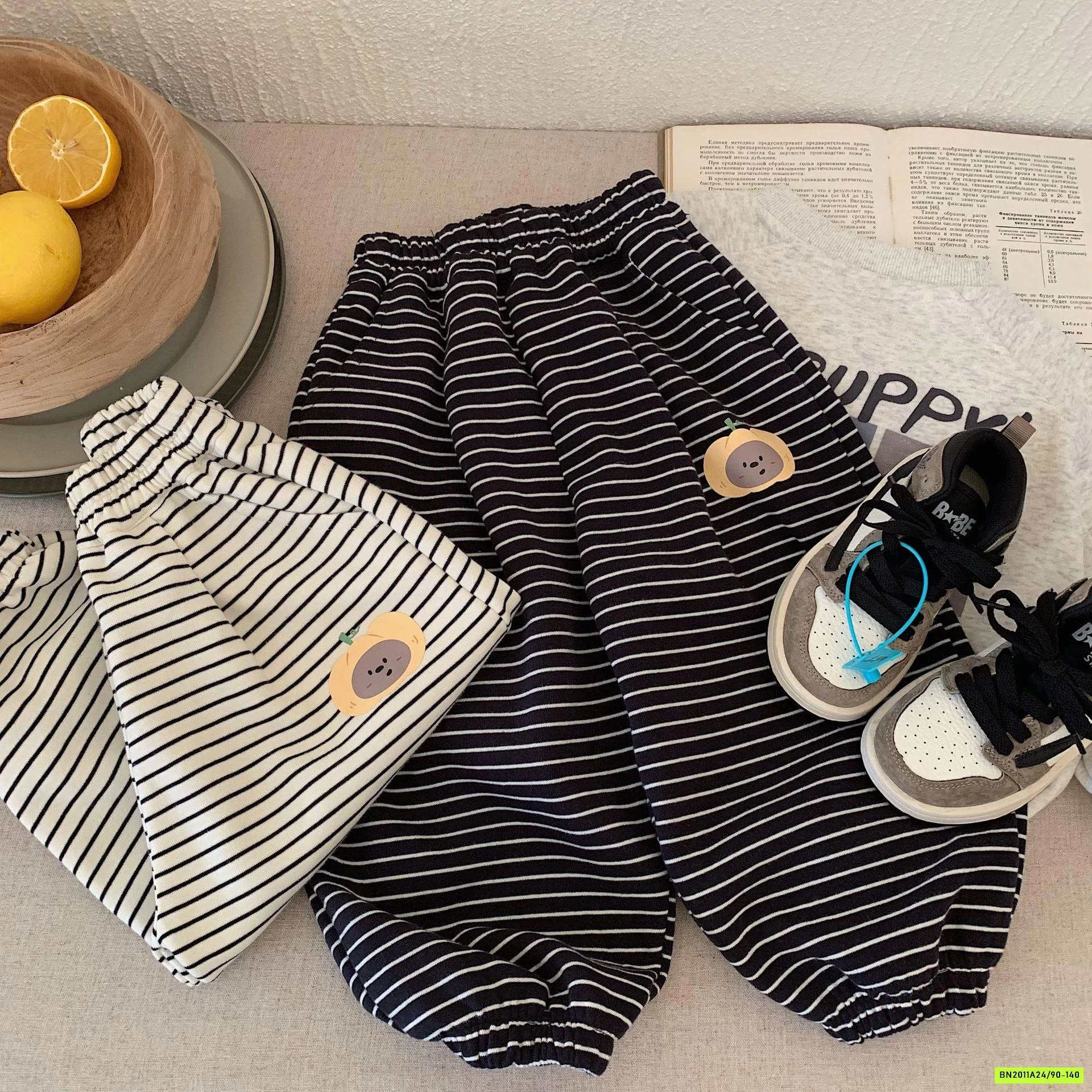 QUẦN BOM NỈ KẺ NGANG