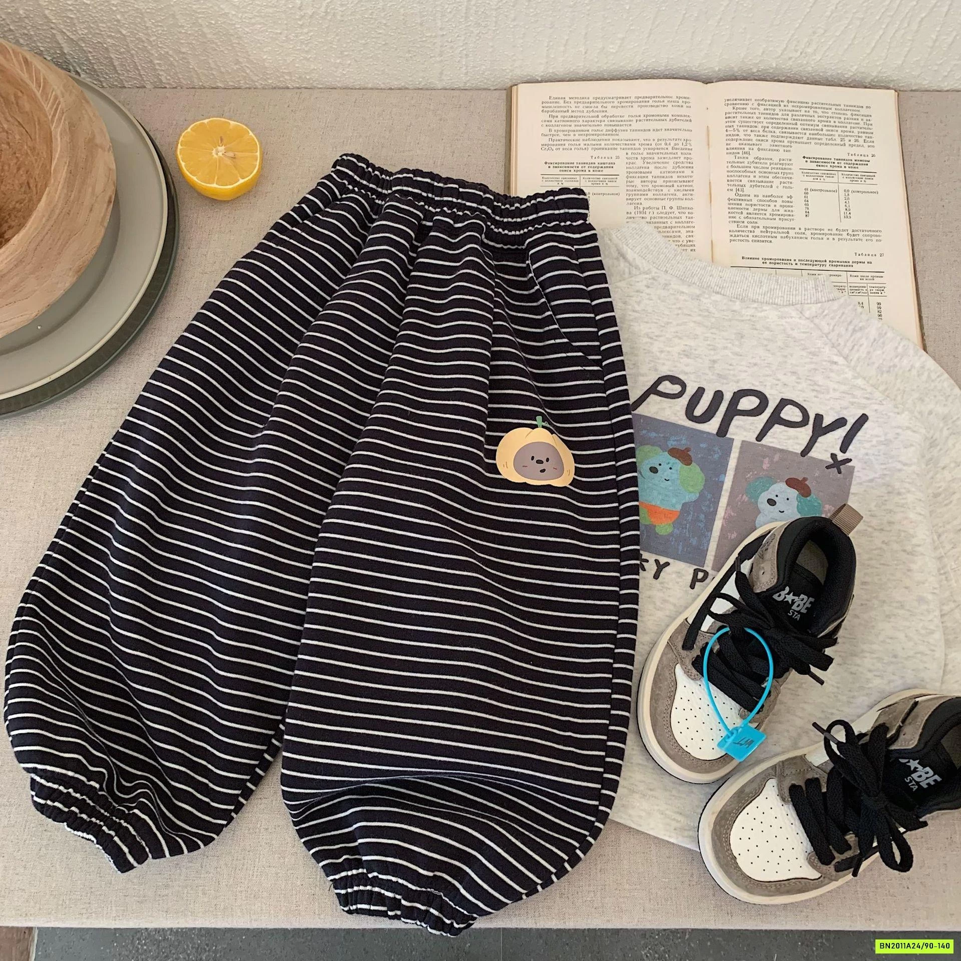 QUẦN BOM NỈ KẺ NGANG