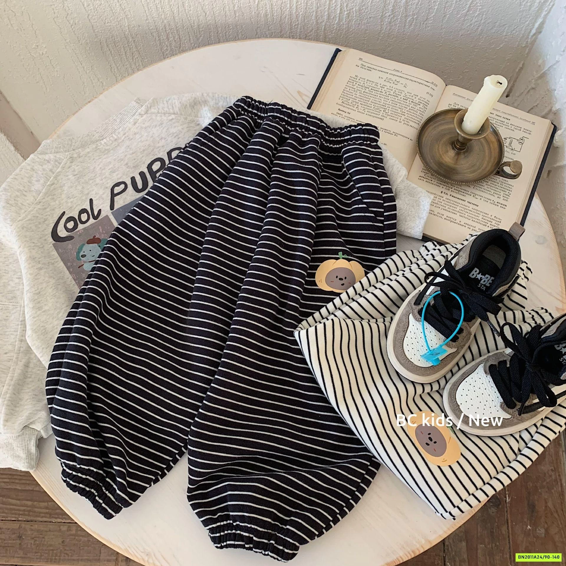 QUẦN BOM NỈ KẺ NGANG