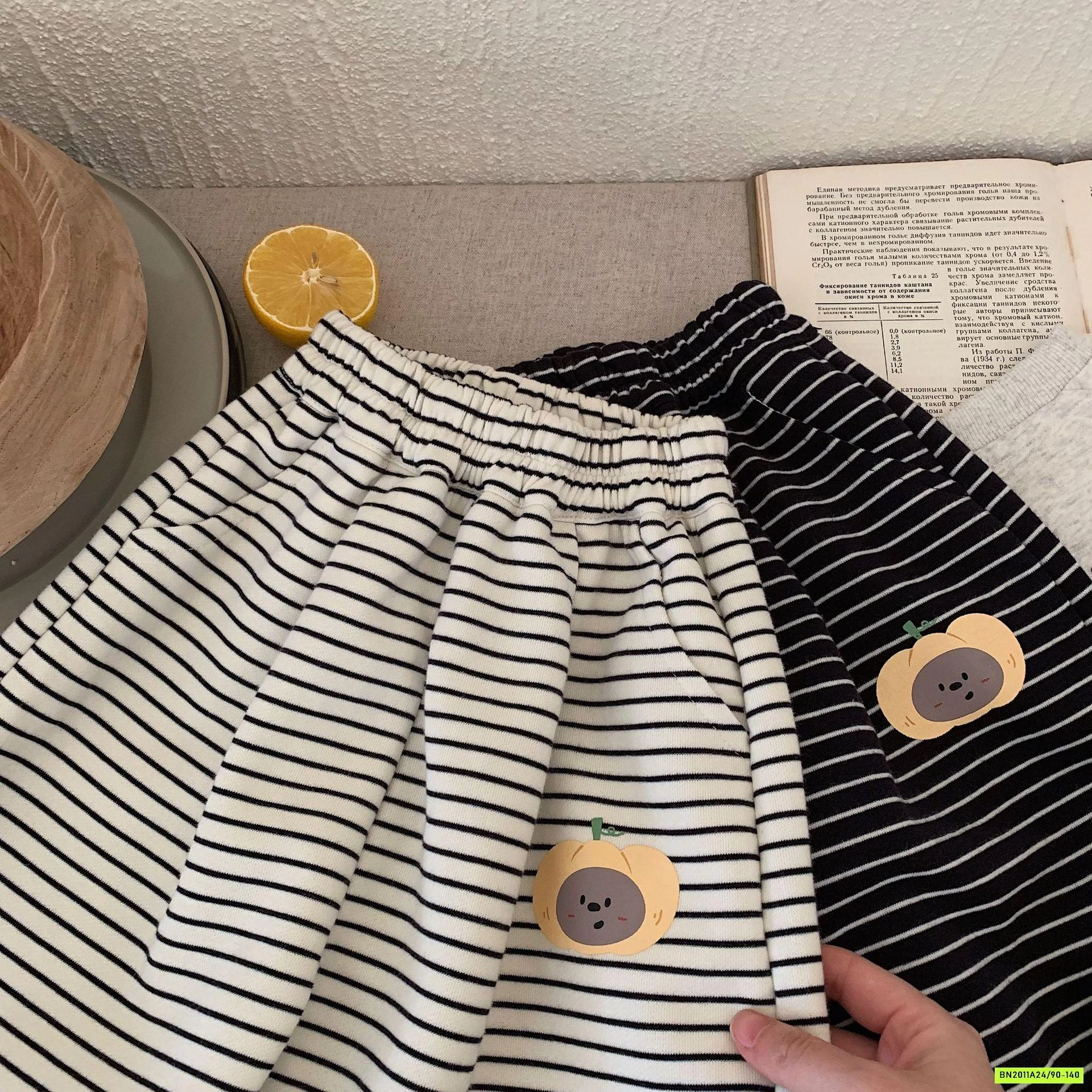 QUẦN BOM NỈ KẺ NGANG