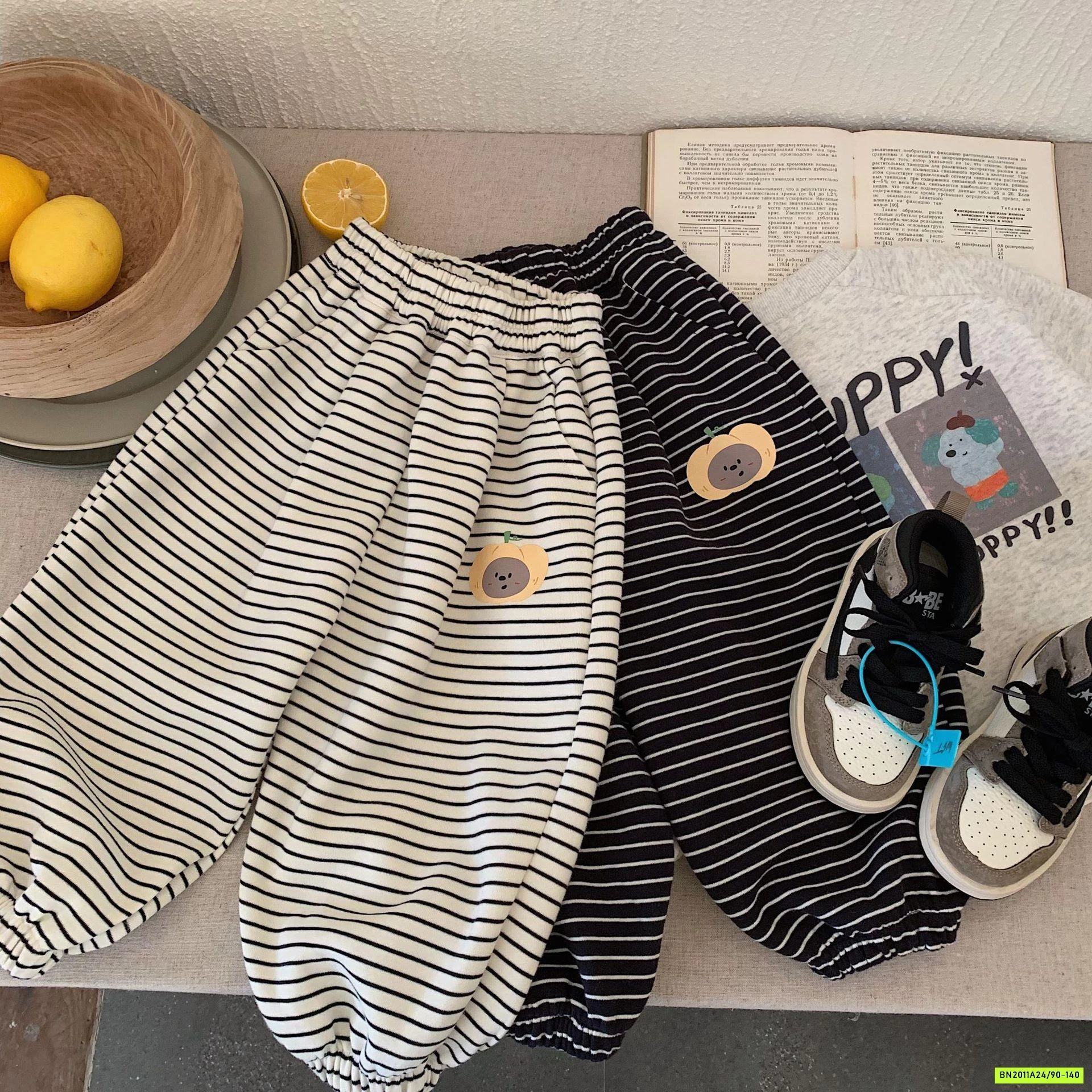 QUẦN BOM NỈ KẺ NGANG