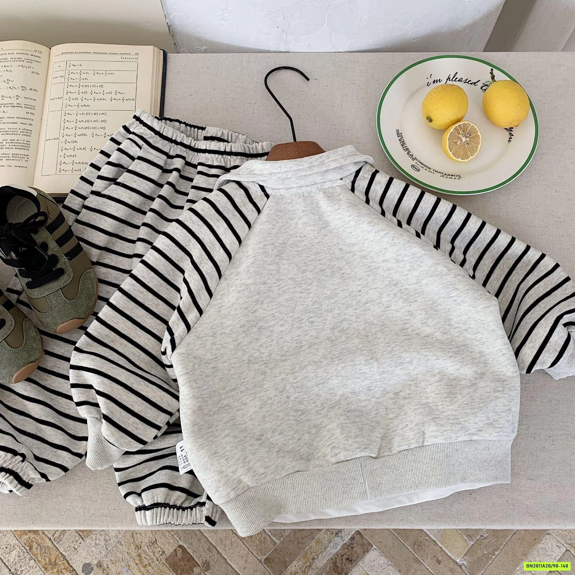 SÉT NỈ ÁO KHOÁC CÚN QUẦN KẺ