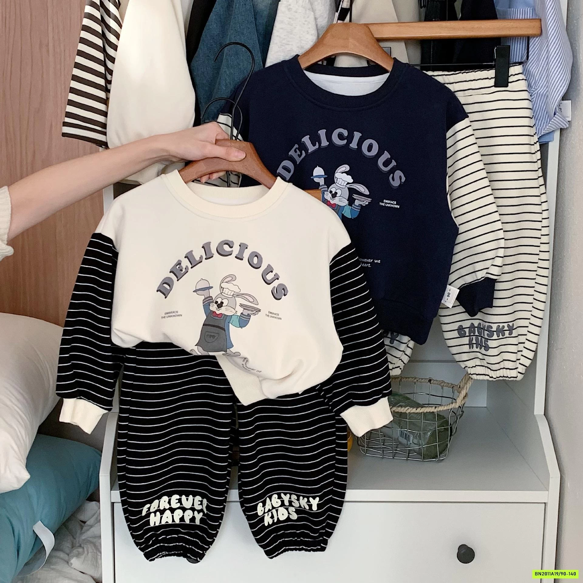 BỘ NỈ THỎ PHỐI KẺ