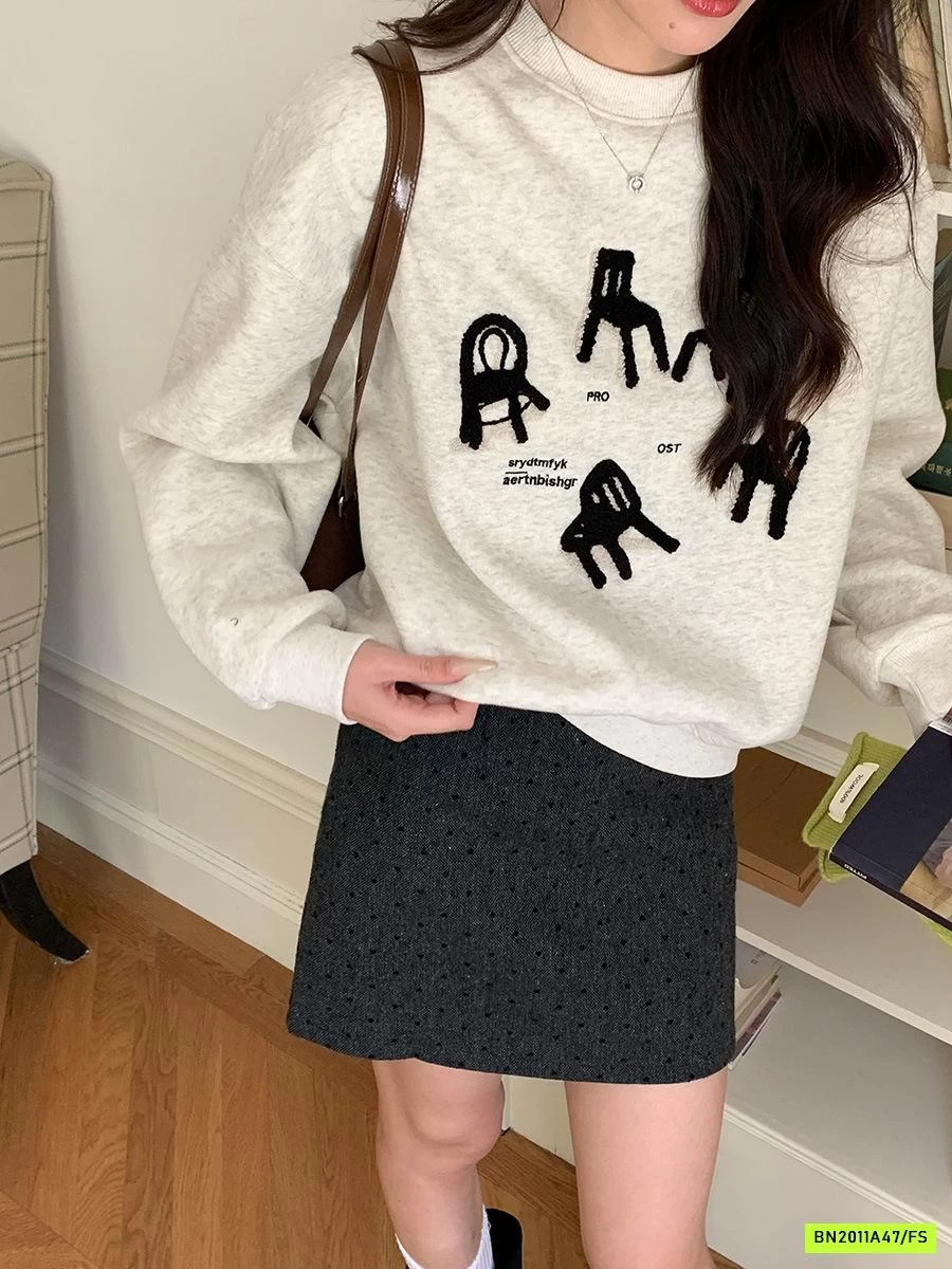 ÁO NỈ THÊU NỔI