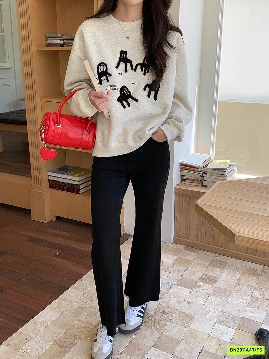 ÁO NỈ THÊU NỔI