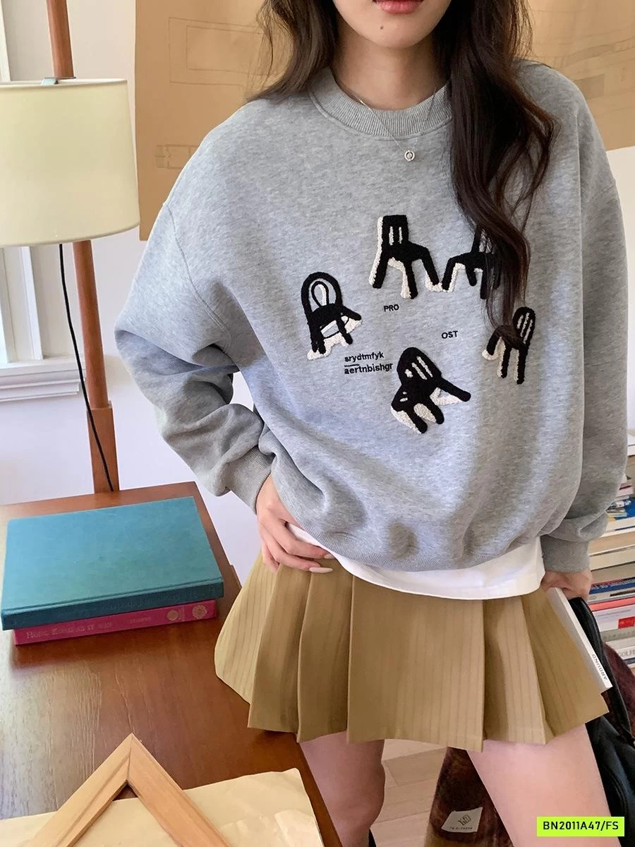 ÁO NỈ THÊU NỔI