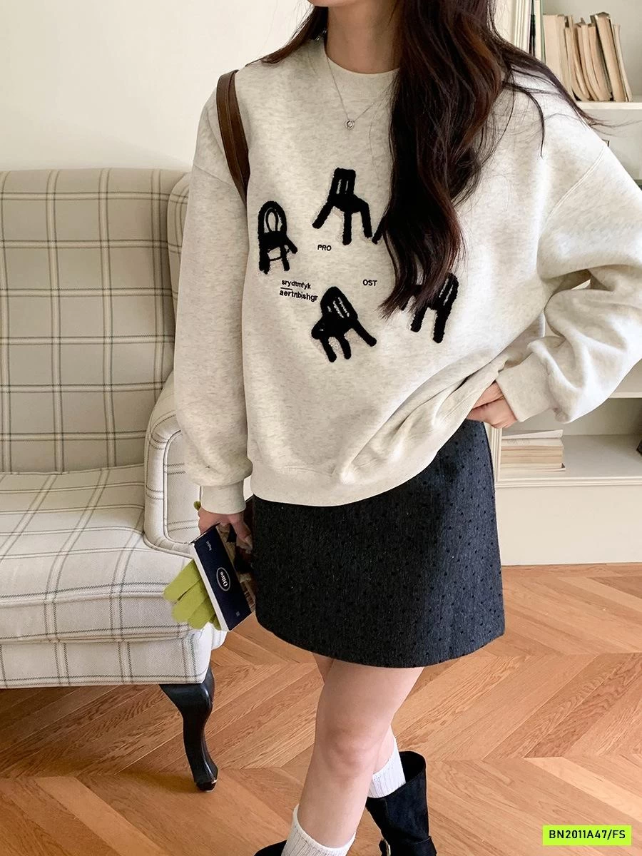 ÁO NỈ THÊU NỔI