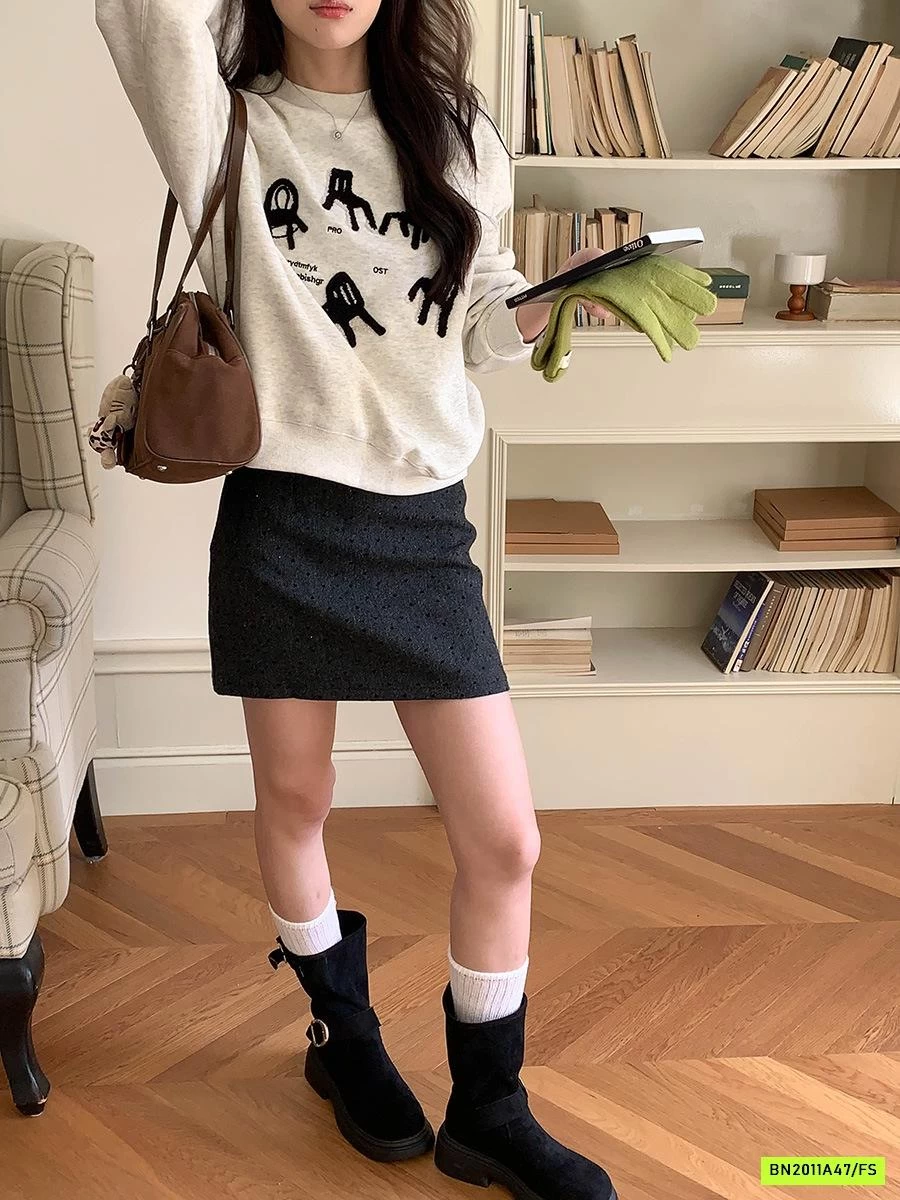 ÁO NỈ THÊU NỔI