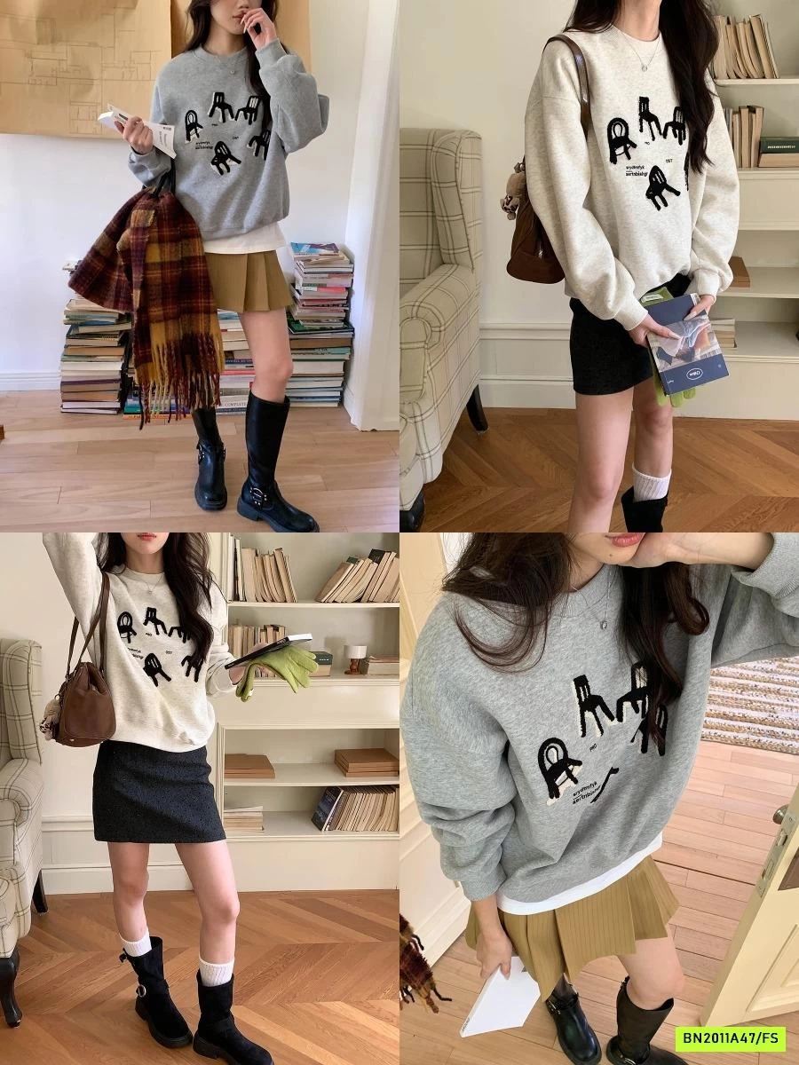 ÁO NỈ THÊU NỔI