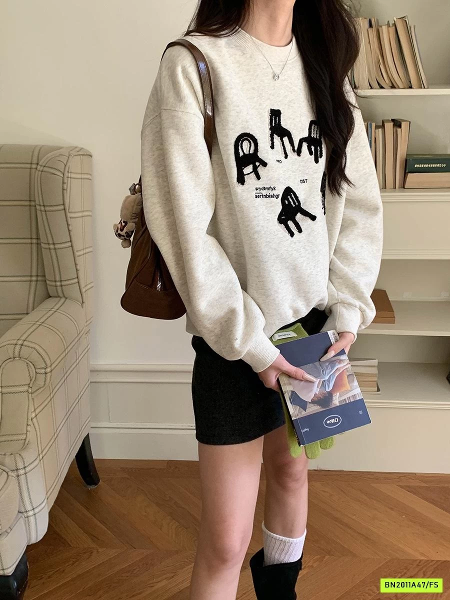 ÁO NỈ THÊU NỔI