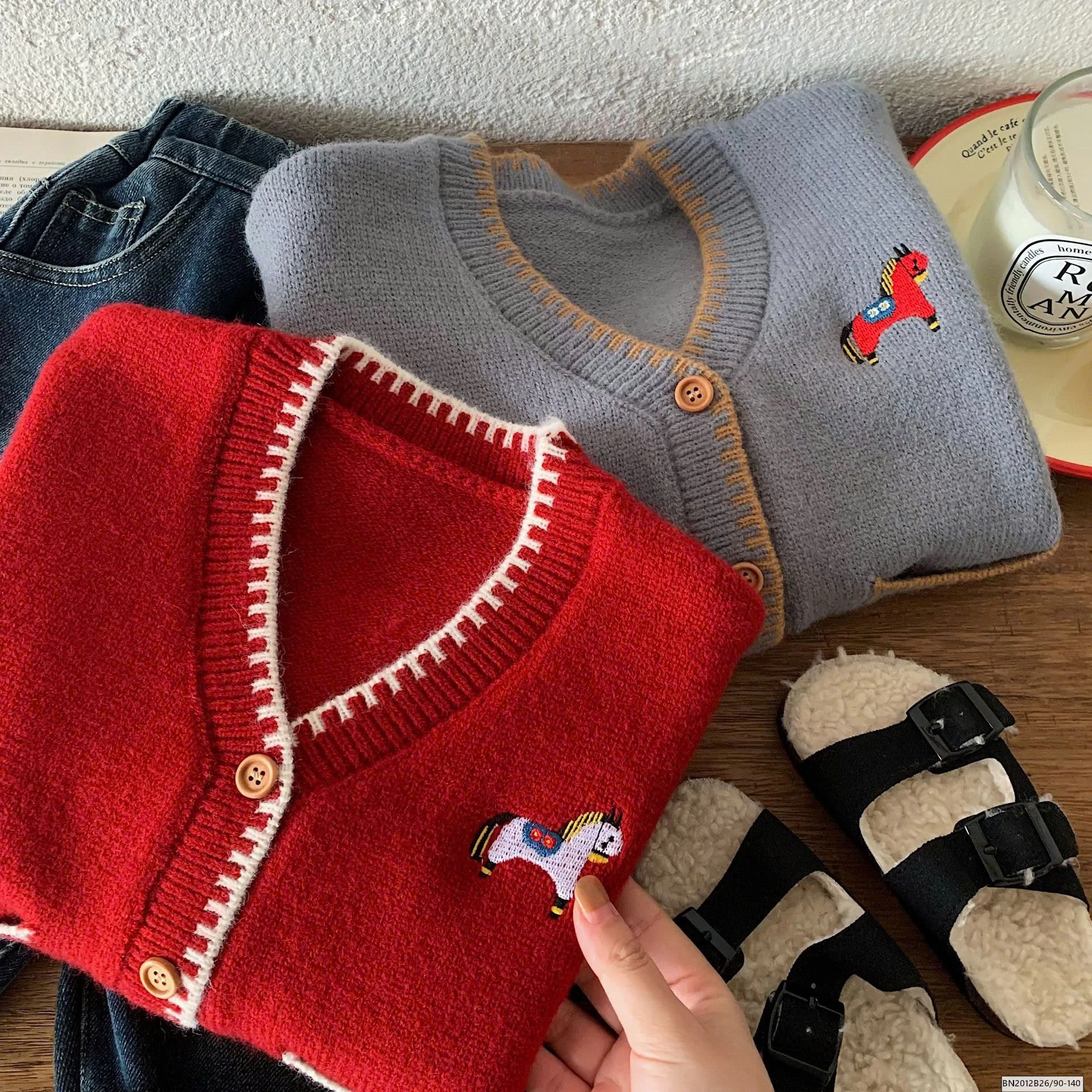 ÁO KHOÁC LEN CARDIGAN NGỰA DIỆN TẾT