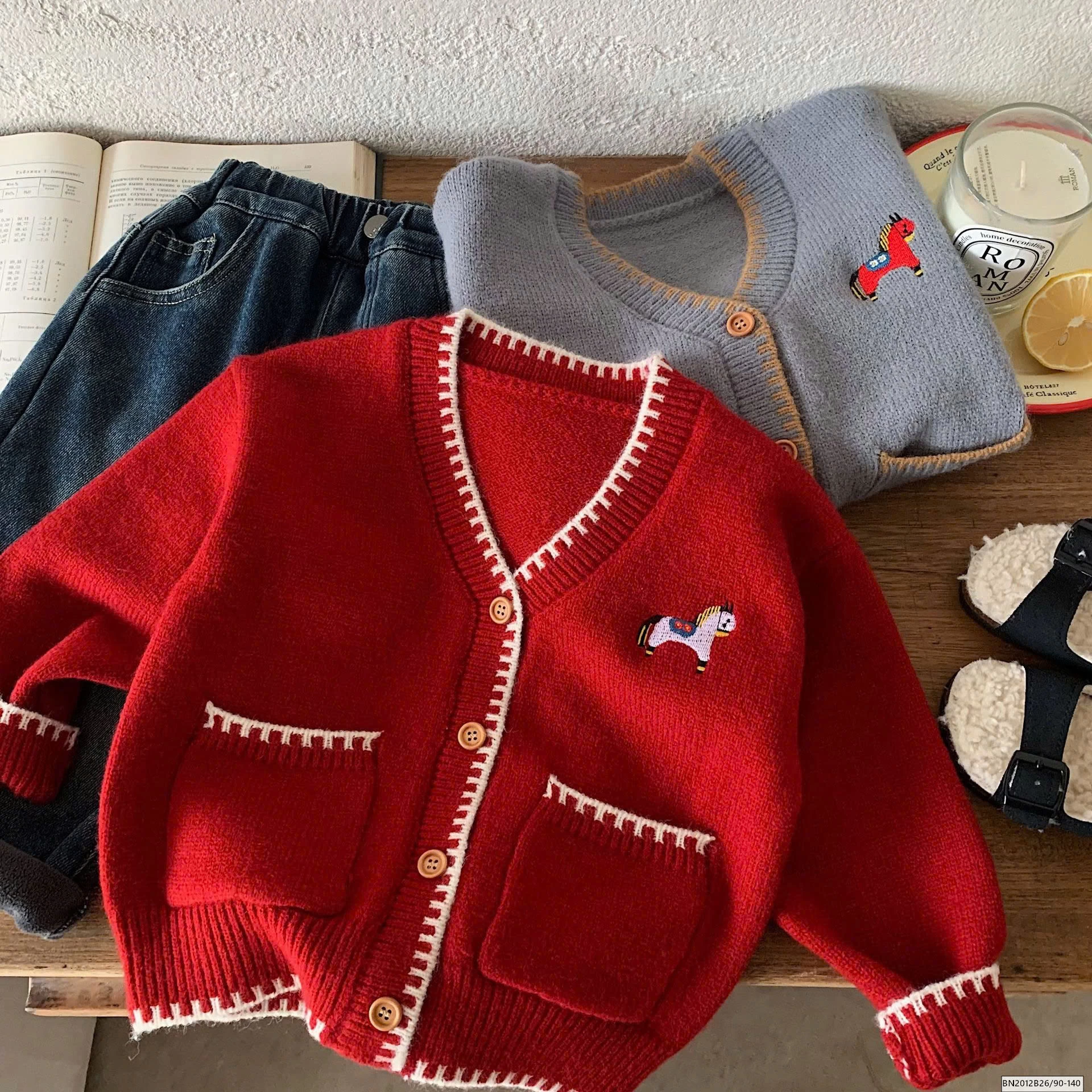 ÁO KHOÁC LEN CARDIGAN NGỰA DIỆN TẾT