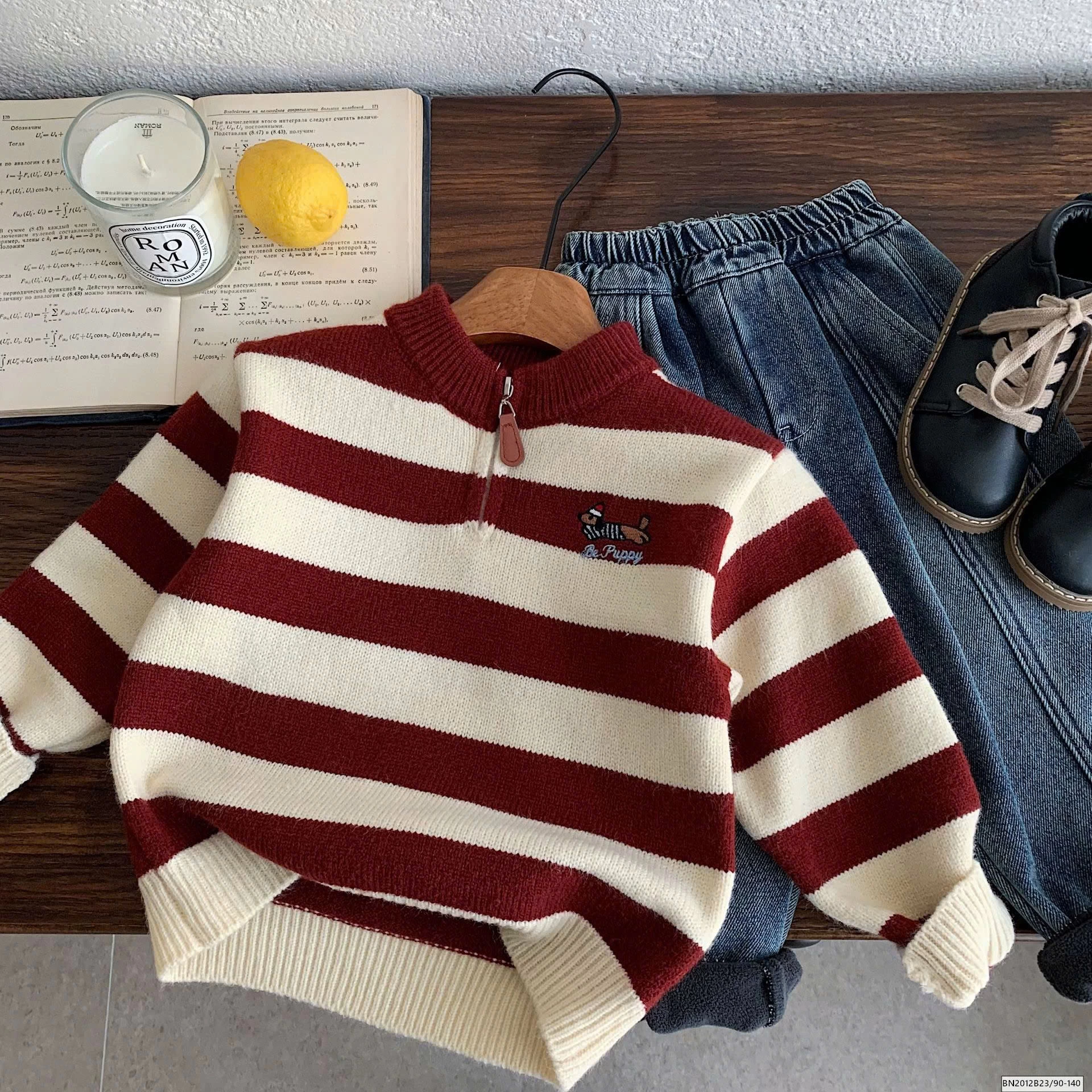 ÁO LEN CỔ KHÓA LOGO CÚN