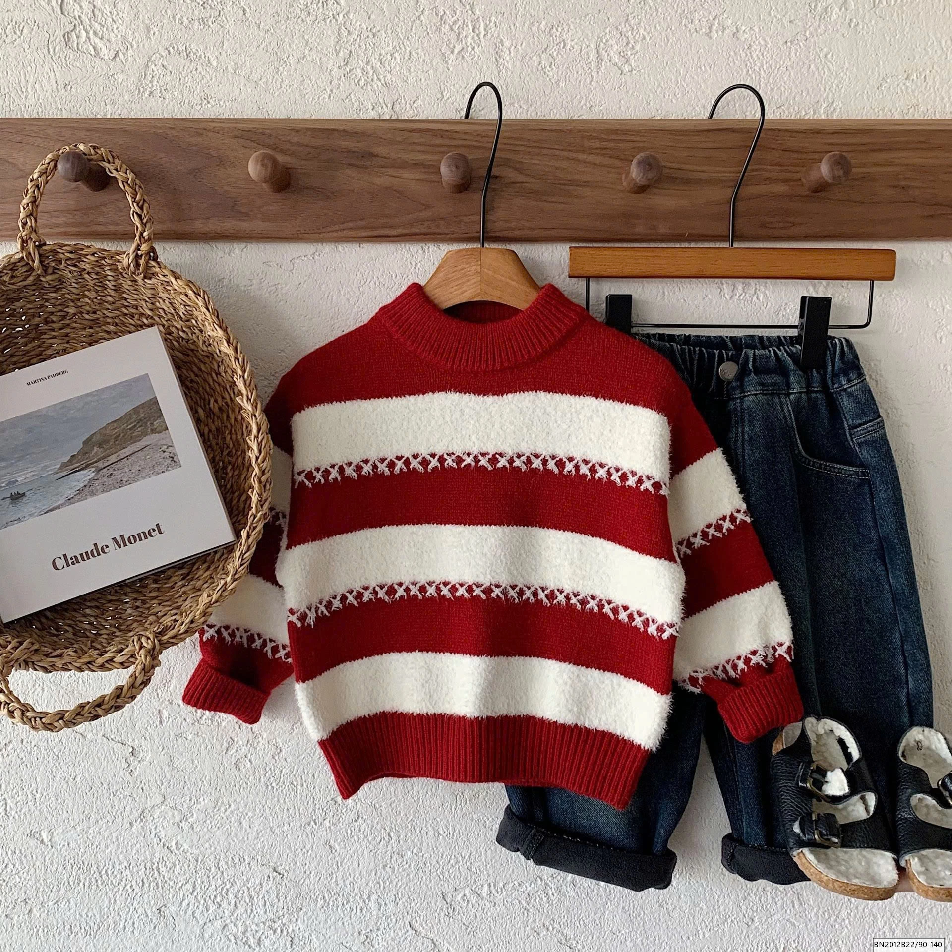 ÁO LEN TẾT 2026 KẺ NGÀNG ĐỎ TRẮNG